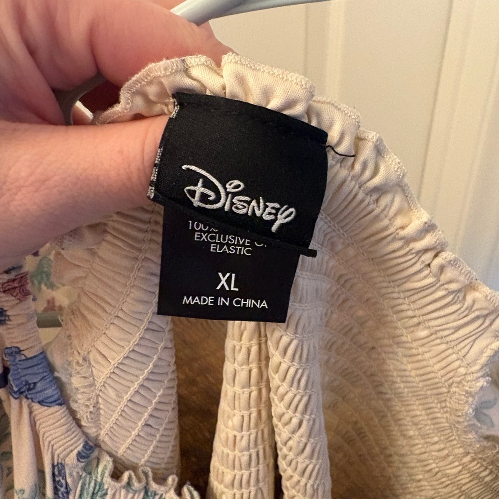 Disney White Midi Dress with Blue Floral Print - Picture 4 of 4
